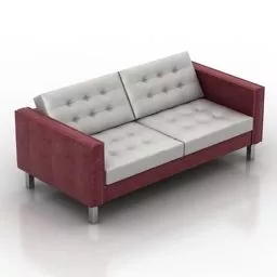 Red White Living Room Sofa 3d model
