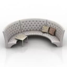Haft Round Sofa High Back 3d model