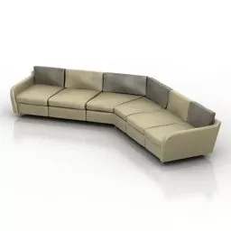 Corner Sofa Green Fabric 3d model