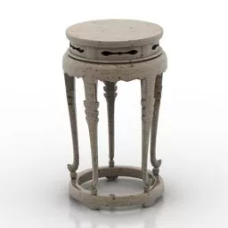 Round Classic Stool Table 3d model