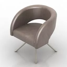 Round Back Armchair V1 3d model