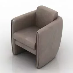 Modern Single Armchair Brown Fabric 3d model Modern Single Armchair Brown Fabric 3d model