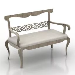 Antique Bench Chair Cavio 3d model