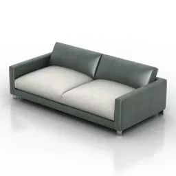 Leather Sofa 2 Seats 3d model