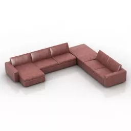 Sectional Fabric Sofa 3d model