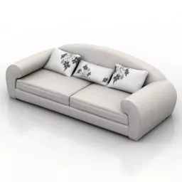 White Fabric Sofa Maxime 3d model