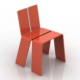 Orange Plastic Chair 3d model