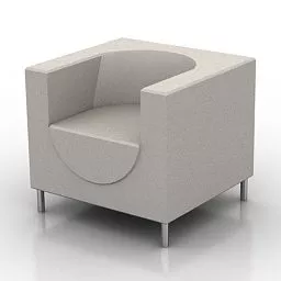 Smooth Style Cube Armchair 3d model