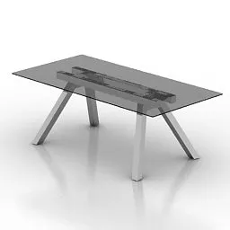 Modern Rectangular Glass Table 3d model