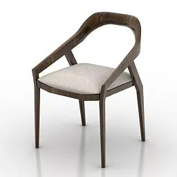 Wood Armchair Modern 3d model Wood Armchair Modern 3d model