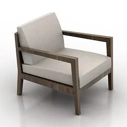 Fabric Wood Armchair 3d model Fabric Wood Armchair 3d model