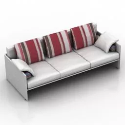 White Fabric Sofa Luggage 3d model