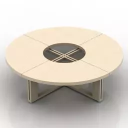 Restaurant Round Wooden Table 3d model