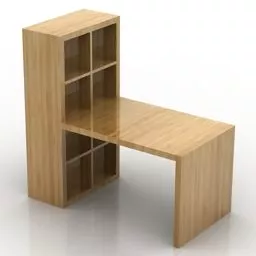 Ikea Table With Book Shelves 3d model