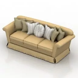 Vintage Yellow Sofa Ginevra 3d model