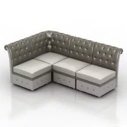 Corner Sofa Chesterfield High Back 3d model