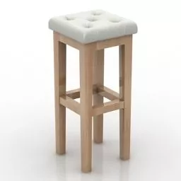 Bar Wood Chair Upholstered Top 3d model
