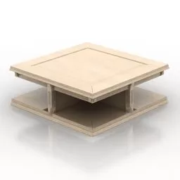 Square Light Wood Table 3d model Square Light Wood Table 3d model