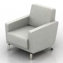 White Armchair 3d model White Armchair 3d model