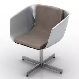 Salon Armchair White Color 3d model