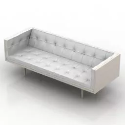 White Sofa Chester Pattern 3d model
