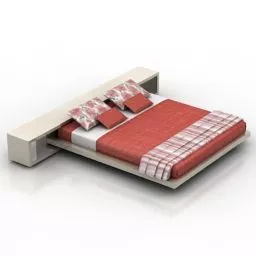 Bed With Nightstand 3d model Bed With Nightstand 3d model
