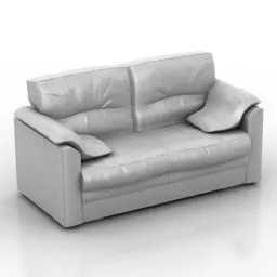 2 Seaters White Sofa 3d model