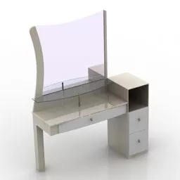 Dressing Table With Curved Mirror 3d model