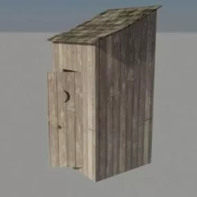 Old Wood Bathroom 3d model