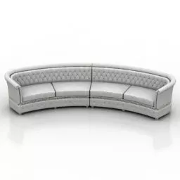 Living Room Curved Sofa 3d model