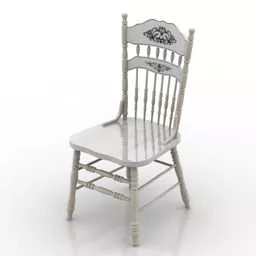 Wooden Back Chair 3d model