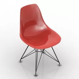 Red Plastic Chair 3d model
