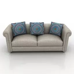 2 Seater Sofa V1 3d model