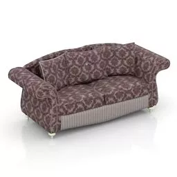 Vintage Pattern Camel Back Sofa 3d model
