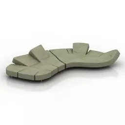 Curved Shaped Sofa Edra Decor 3d model