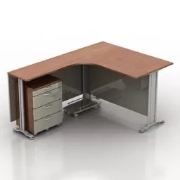 Wood Corner Table 3d model