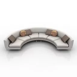 Curved Sofa Furniture Fabric 3d model