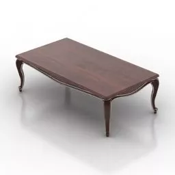 Antique Dark Wood Table Living Room 3d model