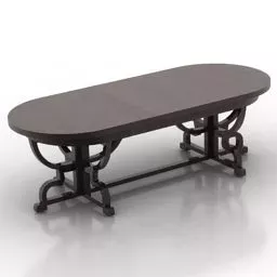 Oval Wooden Table V1 3d model