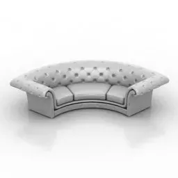 Curved Chester Sofa 3d model
