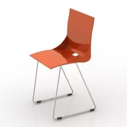 Plastic Chair Red Color 3d model