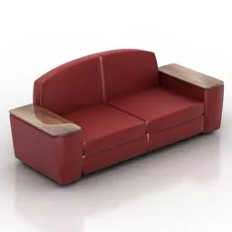 Red Sofa Love Seat 3d model