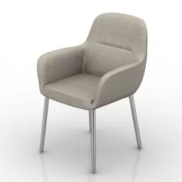 Armchair Minotti Grey Fabric 3d model