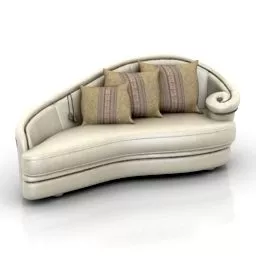 Beige Leather Sofa Turri Design 3d model