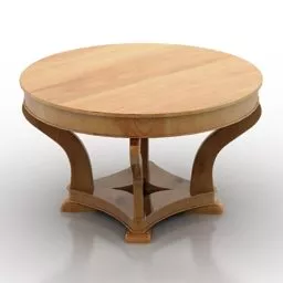 Round Table Wood Legs 3d model