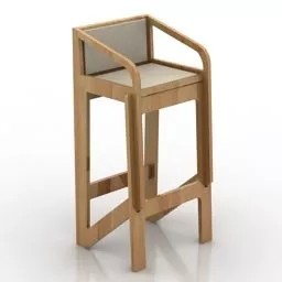 Bar Chair Wood Design 3d model
