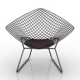 Wire Back Armchair Modern Design 3d model