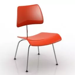 Plastic Office Chair Red Color 3d model