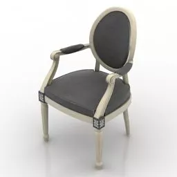 Antique Armchair Black Color 3d model