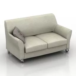Grey Fabric Loveseat Sofa 3d model
